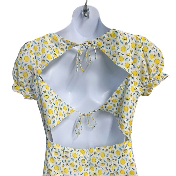 Princess Polly Kasey Lemon Fruit Mini Dress Womens US Size 4 In Yellow Multi - Picture 10 of 16